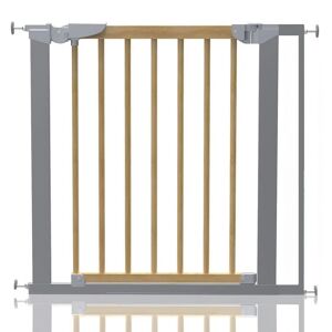 Symple Stuff Beechwood and Metal Safety Baby Gate brown/gray 72.0 H x 84.4 W x 3.0 D cm