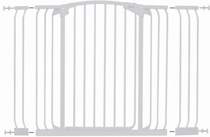 HoneyBee Nursery Extra-Tall Auto Close Hallway Security Gate with Extensions HoneyBee Nursery Colour: White  - Size: 76cm H X 71cm -105cm W X 7cm D HoneyBee Nursery Extra-Tall Auto Close Hallway Security Gate with Extensions HoneyBee Nursery Colour: White  - Size: 76cm H X 71cm -105cm W X 7cm D