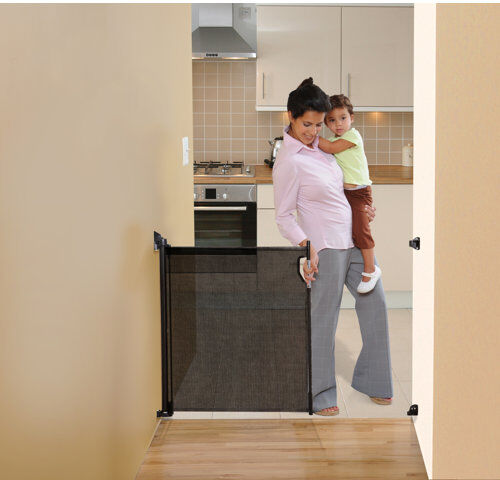 Symple Stuff Leeann Baby Gate Symple Stuff Colour: Black, Size: 74.8cm H x 36.61cm W x 3.35cm D  - Size: 180cm H X 90cm W X 52cm D Symple Stuff Leeann Baby Gate Symple Stuff Colour: Black, Size: 74.8cm H x 36.61cm W x 3.35cm D  - Size: 180cm H X 90cm W X 52cm D