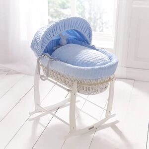 Clair De Lune Marshmallow White Wicker Moses Basket gray/blue 52.0 W x 84.0 D cm