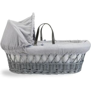 Clair De Lune Waffle Wicker Moses Basket gray