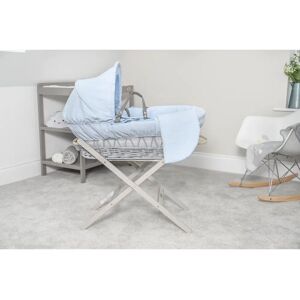 Clair De Lune Waffle Wicker Moses Basket blue