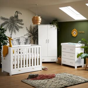 Obaby Nika Mini Cot 3 Piece Nursery Furniture Set brown 92.0 H x 77.0 W x 144.5 D cm