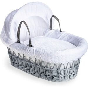 Clair De Lune Marshmallow Grey Wicker Moses Basket white 54.0 H x 25.0 W x 86.0 D cm