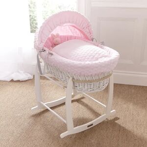 Clair De Lune Marshmallow White Wicker Moses Basket pink/gray 52.0 W x 84.0 D cm