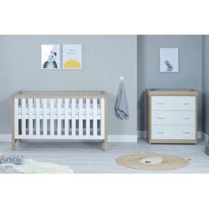 BabyMore Luno Cot Bed 2-Piece Nursery Furniture Set blue