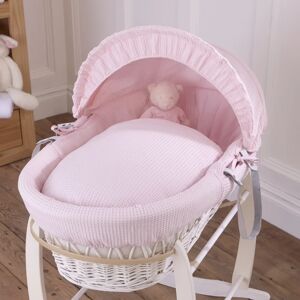 Clair De Lune Waffle Wicker Moses Basket pink 52.0 H x 25.0 W x 84.0 D cm