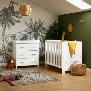 Obaby Nika Mini Cot 2-Piece Nursery Furniture Set gray 92.0 H x 67.0 W x 124.5 D cm