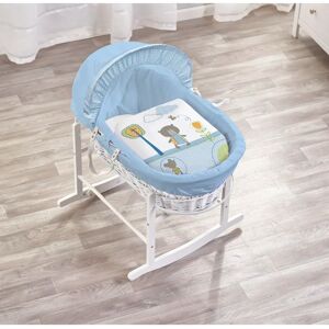 Harriet Bee Robles Beary Moses Basket with Bedding and Stand blue/white 36.0 W x 80.0 D cm