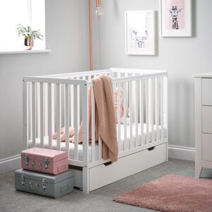 Obaby Bantam Cot White with Under Drawer and Fibre Mattress Standard Obaby Bantam Cot White with Under Drawer and Fibre Mattress Standard