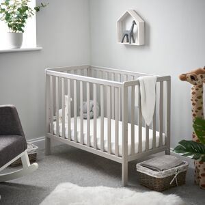Obaby Bantam Space Saver Cot with Fibre Mattress Warm Grey Mini Obaby Bantam Space Saver Cot with Fibre Mattress Warm Grey Mini