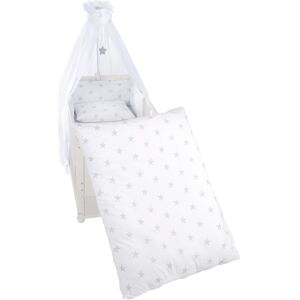 Roba Baby Bed - Little Stars, Cotton, White/Gray - Baby Bed Set Roba Baby Bed - Little Stars, Cotton, White/Gray - Baby Bed Set