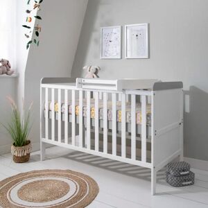 Tutti Bambini Rio Cot Bed with Mattress and Cot Top Changer White & Dove Grey Standard Tutti Bambini Rio Cot Bed with Mattress and Cot Top Changer White & Dove Grey Standard