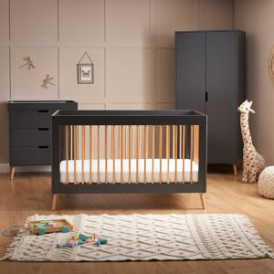 Obaby Maya Standard 3 Piece Nursery Furniture Set Slate With Natural 70 x 140 cm Obaby Maya Standard 3 Piece Nursery Furniture Set Slate With Natural 70 x 140 cm