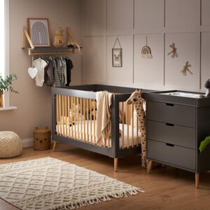 Obaby Maya Cot Bed 2 Piece Nursery Furniture Set Grey/Brown 70 x 140 cm Obaby Maya Cot Bed 2 Piece Nursery Furniture Set Grey/Brown 70 x 140 cm
