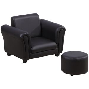 Harriet Bee Dajad Children's Chair and Ottoman Black 41cm H X 54cm W X 42cm D Harriet Bee Dajad Children's Chair and Ottoman Black 41cm H X 54cm W X 42cm D