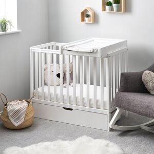 Obaby Bantam Space Saver Cot Under Drawer Cot Top Changer & Fibre Mattress - White White Mini Obaby Bantam Space Saver Cot Under Drawer Cot Top Changer & Fibre Mattress - White White Mini