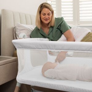 Obaby Cloud Bedside Crib - Oatmeal Grey 81.6cm H X 52cm W X 100cm L Obaby Cloud Bedside Crib - Oatmeal Grey 81.6cm H X 52cm W X 100cm L