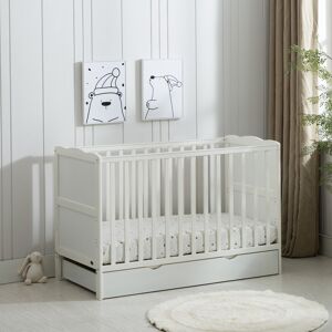 Harriet Bee Draper Cot Bed with Mattress White Mini Harriet Bee Draper Cot Bed with Mattress White Mini
