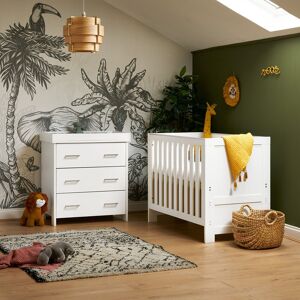 Obaby Nika Mini Cot Bed 2-Piece Nursery Furniture Set White 60 x 120 cm Obaby Nika Mini Cot Bed 2-Piece Nursery Furniture Set White 60 x 120 cm