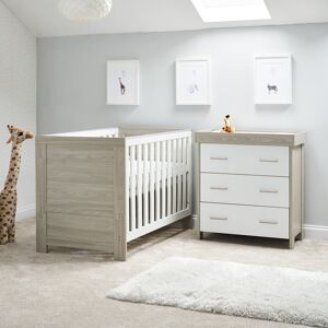 Obaby Nika Cot Bed 2-Piece Nursery Furniture Set Grey Wash/White 70 x 140 cm Obaby Nika Cot Bed 2-Piece Nursery Furniture Set Grey Wash/White 70 x 140 cm