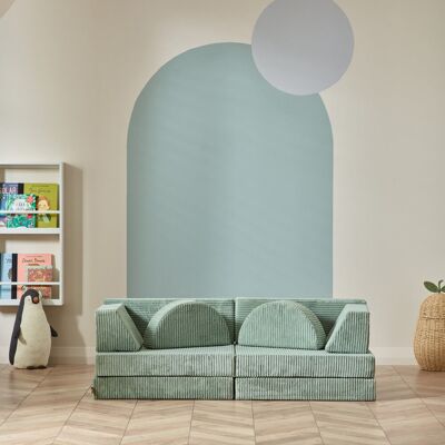 Fairmont Park 10-Piece Modular Play Sofa - Foam Building Blocks Transformable Kids Sofa (Sage Green) Green 46cm H X 199cm W X 35cm D Fairmont Park 10-Piece Modular Play Sofa - Foam Building Blocks Transformable Kids Sofa (Sage Green) Green 46cm H X 199cm W X 35cm D
