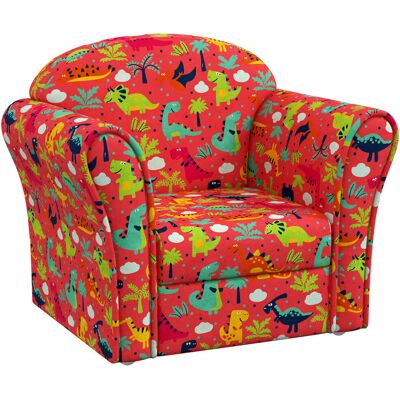 Zoomie Kids AIYAPLAY Kids Armchair Toddler Sofa Chair Bedroom Playroom, Jungle Dinosaur Red 44cm H X 50cm W X 39cm D Zoomie Kids AIYAPLAY Kids Armchair Toddler Sofa Chair Bedroom Playroom, Jungle Dinosaur Red 44cm H X 50cm W X 39cm D
