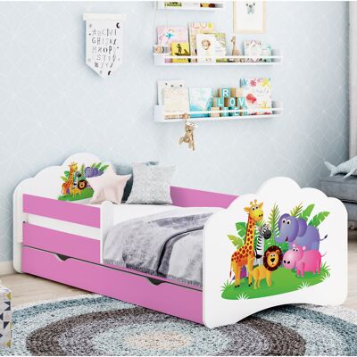 Harriet Bee Romolo Cot Bed / Toddler Bed Frame with Drawers Pink 65 x 80 x 160cm Harriet Bee Romolo Cot Bed / Toddler Bed Frame with Drawers Pink 65 x 80 x 160cm