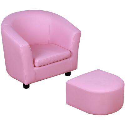 Harriet Bee Charents Children's Armchairs Kids Chair Footstool 2-in-1 Girls Pink Pink 135.48cm H X 180.64cm W X 193.55cm D Harriet Bee Charents Children's Armchairs Kids Chair Footstool 2-in-1 Girls Pink Pink 135.48cm H X 180.64cm W X 193.55cm D