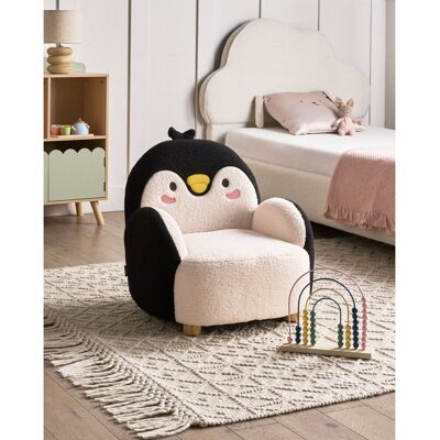 Mikado Living Kids Boucle Armchair Penguin FYN Black/Brown/White 60cm H X 50cm W X 55cm D Mikado Living Kids Boucle Armchair Penguin FYN Black/Brown/White 60cm H X 50cm W X 55cm D