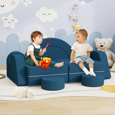 Isabelle & Max Kids Personalized 20 cm Sofa / Sectional Chair and Ottoman Blue 46.5cm H X 105cm W X 61cm D Isabelle & Max Kids Personalized 20 cm Sofa / Sectional Chair and Ottoman Blue 46.5cm H X 105cm W X 61cm D