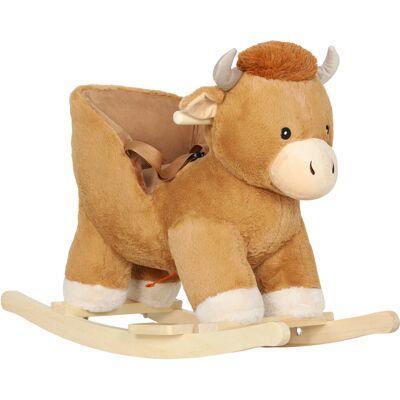 Harriet Bee AIYAPLAY Baby Rocking Horse with Song, Safety Belt, Wood Base for 1-3 Years Brown 50cm H X 68cm W X 68cm L Harriet Bee AIYAPLAY Baby Rocking Horse with Song, Safety Belt, Wood Base for 1-3 Years Brown 50cm H X 68cm W X 68cm L