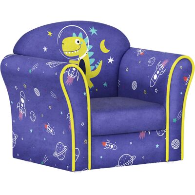 Isabelle & Max AIYAPLAY Kids Armchair Toddler Sofa Chair Bedroom Playroom, Planet Dinosaur Blue 44cm H X 39cm W X 39cm D Isabelle & Max AIYAPLAY Kids Armchair Toddler Sofa Chair Bedroom Playroom, Planet Dinosaur Blue 44cm H X 39cm W X 39cm D