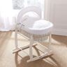 Clair De Lune Marshmallow White Wicker Moses Basket gray/white 52.0 W x 84.0 D cm