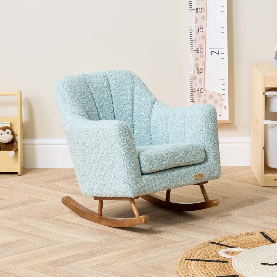 Tutti Bambini Jonah Mini Me Children's Rocking Chair Boucle Ocean Stone Teal 60cm H X 54cm W X 55cm D