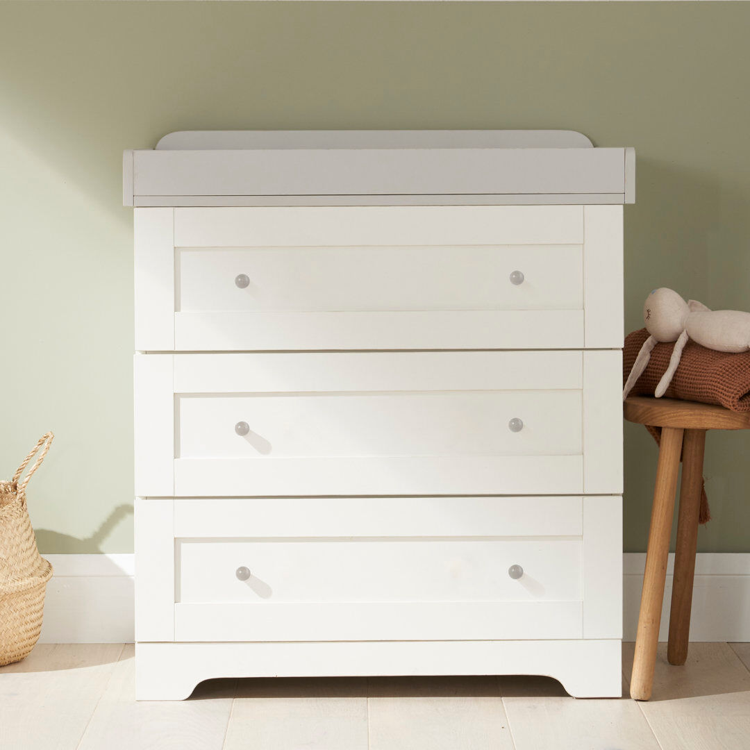 Tutti Bambini Rio Chest Changer White/Dove Grey 88cm H X 78.6cm W X 50cm D