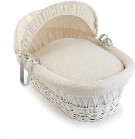 Clair De Lune Waffle Moses Basket with Bedding Clair De Lune Colour: Cream  - Size: 110cm H X 110cm W X 24cm D Clair De Lune Waffle Moses Basket with Bedding Clair De Lune Colour: Cream  - Size: 110cm H X 110cm W X 24cm D