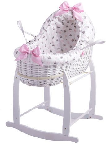 Clair De Lune Rachel Riley My Little Princess Moses Basket with Bedding and Stand Clair De Lune  - Size: Clair De Lune Rachel Riley My Little Princess Moses Basket with Bedding and Stand Clair De Lune  - Size: