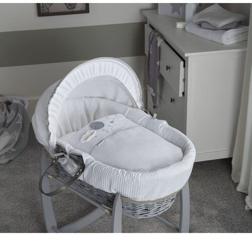Clair De Lune Over the Moon Moses Basket Clair De Lune Colour: Grey  - Size: Rectangle 140 x 200cm Clair De Lune Over the Moon Moses Basket Clair De Lune Colour: Grey  - Size: Rectangle 140 x 200cm