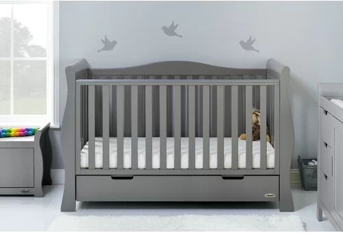 Obaby Stamford Luxe Cot Bed Obaby Colour: Taupe Grey 99cm H X 65cm W X 71cm D