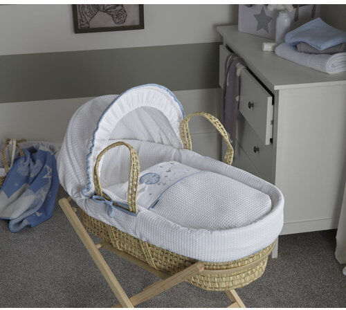 Clair De Lune Over the Moon Moses Basket Clair De Lune Colour: Blue  - Size: Super King (6') Clair De Lune Over the Moon Moses Basket Clair De Lune Colour: Blue  - Size: Super King (6')