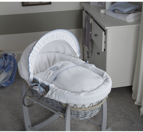 Clair De Lune Over the Moon Moses Basket Clair De Lune Colour: Grey/Blue  - Size: Square 200cm Clair De Lune Over the Moon Moses Basket Clair De Lune Colour: Grey/Blue  - Size: Square 200cm