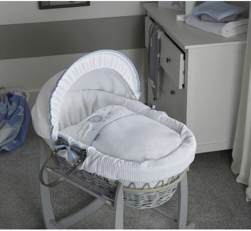 Clair De Lune Over the Moon Moses Basket Clair De Lune Colour: Grey/Blue  - Size: Rectangle 240 x 290cm Clair De Lune Over the Moon Moses Basket Clair De Lune Colour: Grey/Blue  - Size: Rectangle 240 x 290cm