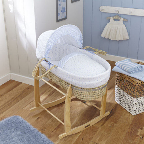 Clair De Lune Stars and Stripes Moses Basket with Bedding Clair De Lune  - Size: 84.1 cm H x 59.4 cm W Clair De Lune Stars and Stripes Moses Basket with Bedding Clair De Lune  - Size: 84.1 cm H x 59.4 cm W