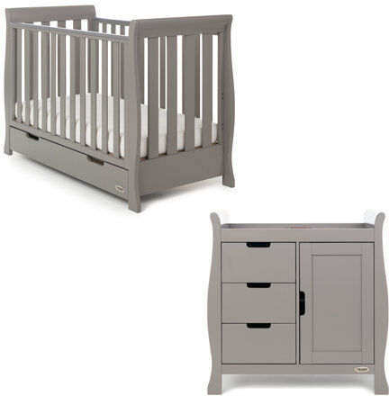Obaby Stamford Mini 2 Piece Nursery Furniture Set Obaby Colour: Taupe Grey  - Size: 76cm H X 50cm W X 40cm D Obaby Stamford Mini 2 Piece Nursery Furniture Set Obaby Colour: Taupe Grey  - Size: 76cm H X 50cm W X 40cm D