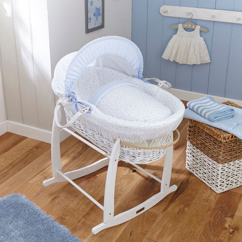 Clair De Lune Stars and Stripes Moses Basket with Bedding Clair De Lune  - Size: Clair De Lune Stars and Stripes Moses Basket with Bedding Clair De Lune  - Size: