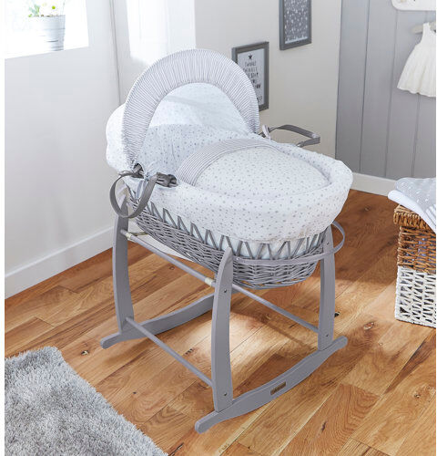 Clair De Lune Stars and Stripes Moses Basket with Bedding Clair De Lune Finish: Grey  - Size: Clair De Lune Stars and Stripes Moses Basket with Bedding Clair De Lune Finish: Grey  - Size: