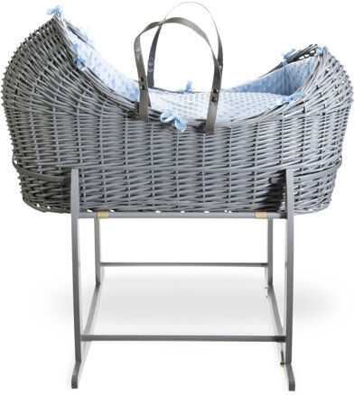 Clair De Lune Dimple Moses Basket with Bedding Clair De Lune Colour: Blue  - Size: 26cm H X 24cm W X 24cm D Clair De Lune Dimple Moses Basket with Bedding Clair De Lune Colour: Blue  - Size: 26cm H X 24cm W X 24cm D