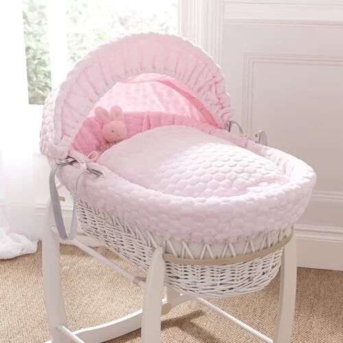 Clair De Lune Marshmallow Moses Basket with Bedding Clair De Lune Finish: Pink  - Size: 70cm H x 140cm W x 4cm D Clair De Lune Marshmallow Moses Basket with Bedding Clair De Lune Finish: Pink  - Size: 70cm H x 140cm W x 4cm D