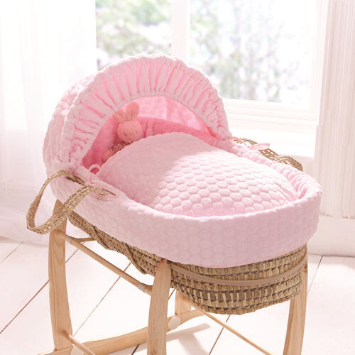 Clair De Lune Marshmallow Moses Basket Clair De Lune Colour: Pink  - Size: Small Clair De Lune Marshmallow Moses Basket Clair De Lune Colour: Pink  - Size: Small
